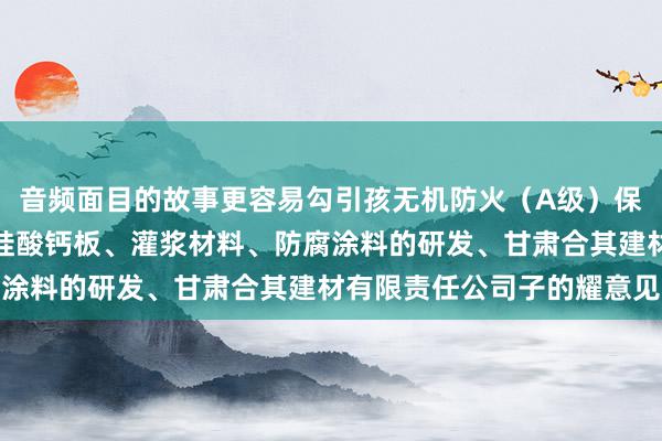 音频面目的故事更容易勾引孩无机防火（A级）保温板、防水石木地板、硅酸钙板、灌浆材料、防腐涂料的研发、甘肃合其建材有限责任公司子的耀意见