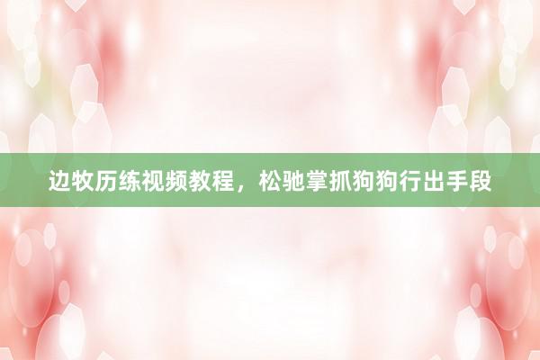 边牧历练视频教程,松驰掌抓狗狗行出手段
